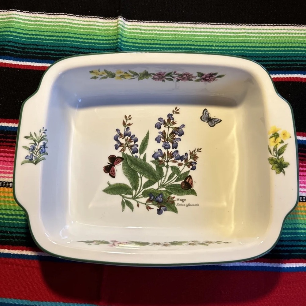 Royal Worcester Fine Porcelain Sage Salvia Officinalis Baking Dish